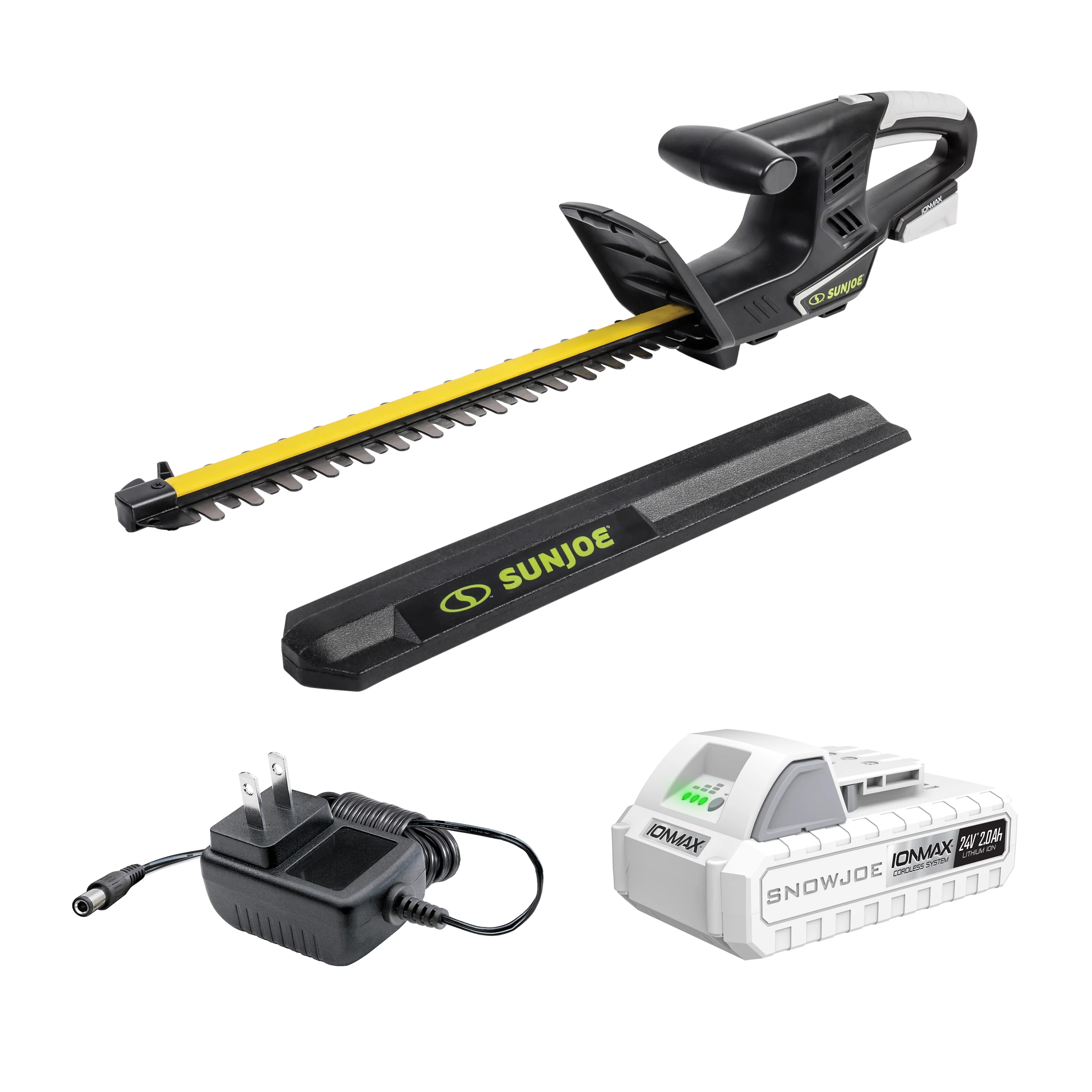 Sun Joe 24V-HT16-LTE IONMAX Cordless Hedge Trimmer Kit | 16-inch | W/ 2.0-Ah Battery + Charger