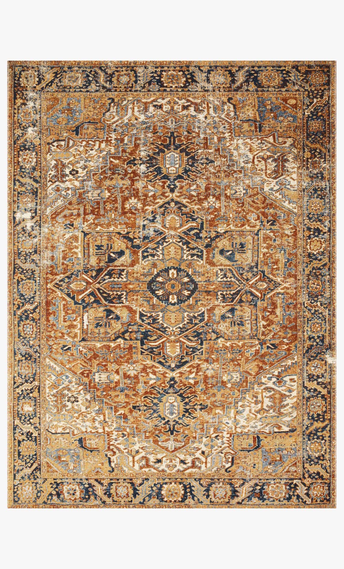 Loloi Sebastian Collection - Traditional Power Loomed Rug in Red & Navy (SEB-03)