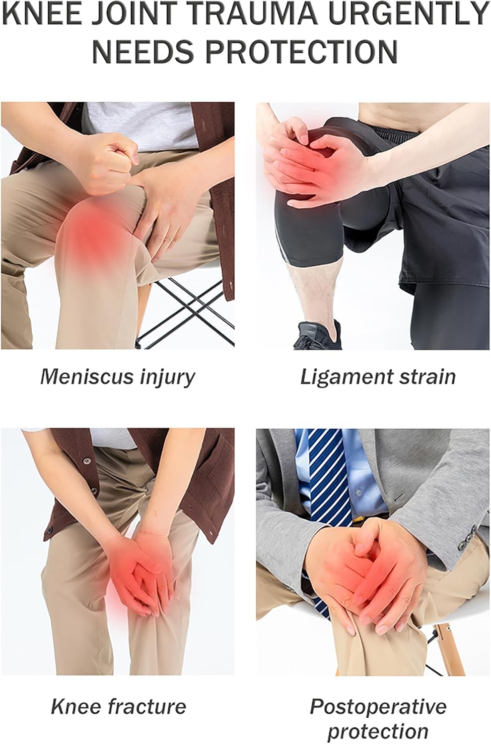 Knee Support, Knee ROM Knee Brace, Adjustable Support for Arthritis Meniscus Tear Ligament Strain Knee Hyperextension,Type B + Airbag