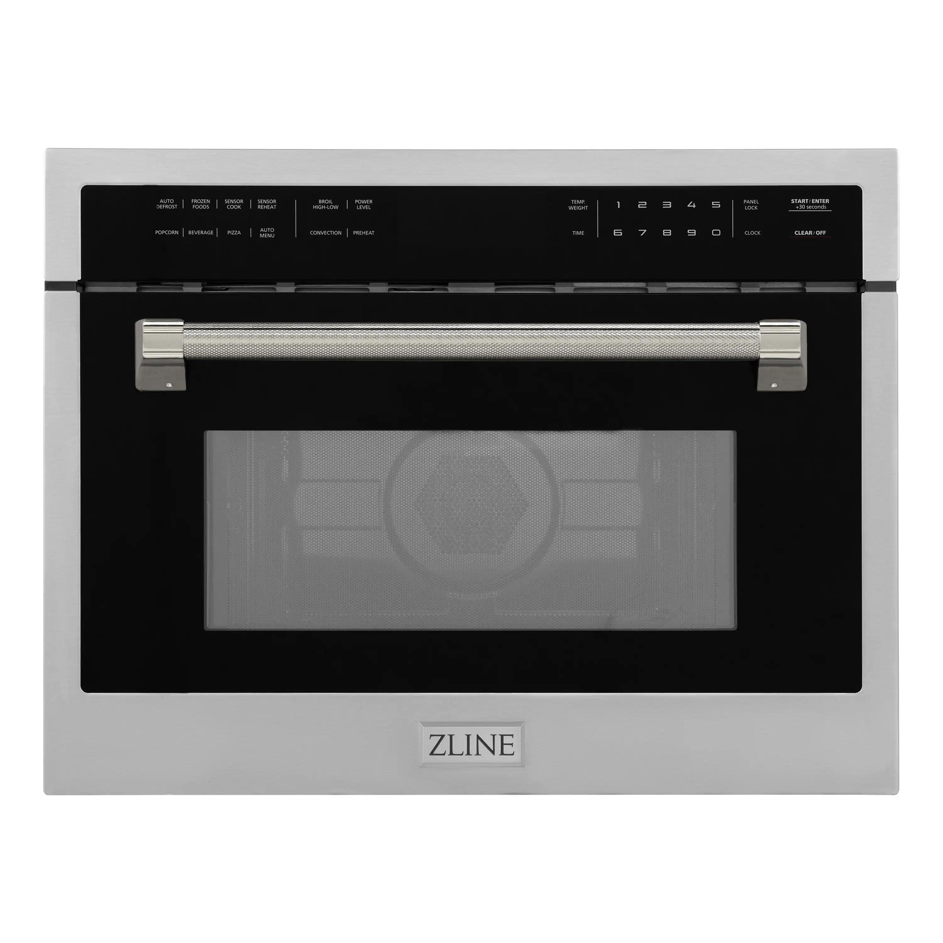 ZLINE Autograph 24-Inch Microwave Oven in Stainless Steel and Polished Nickel Helix Handle (MWOZ-24-KPN)