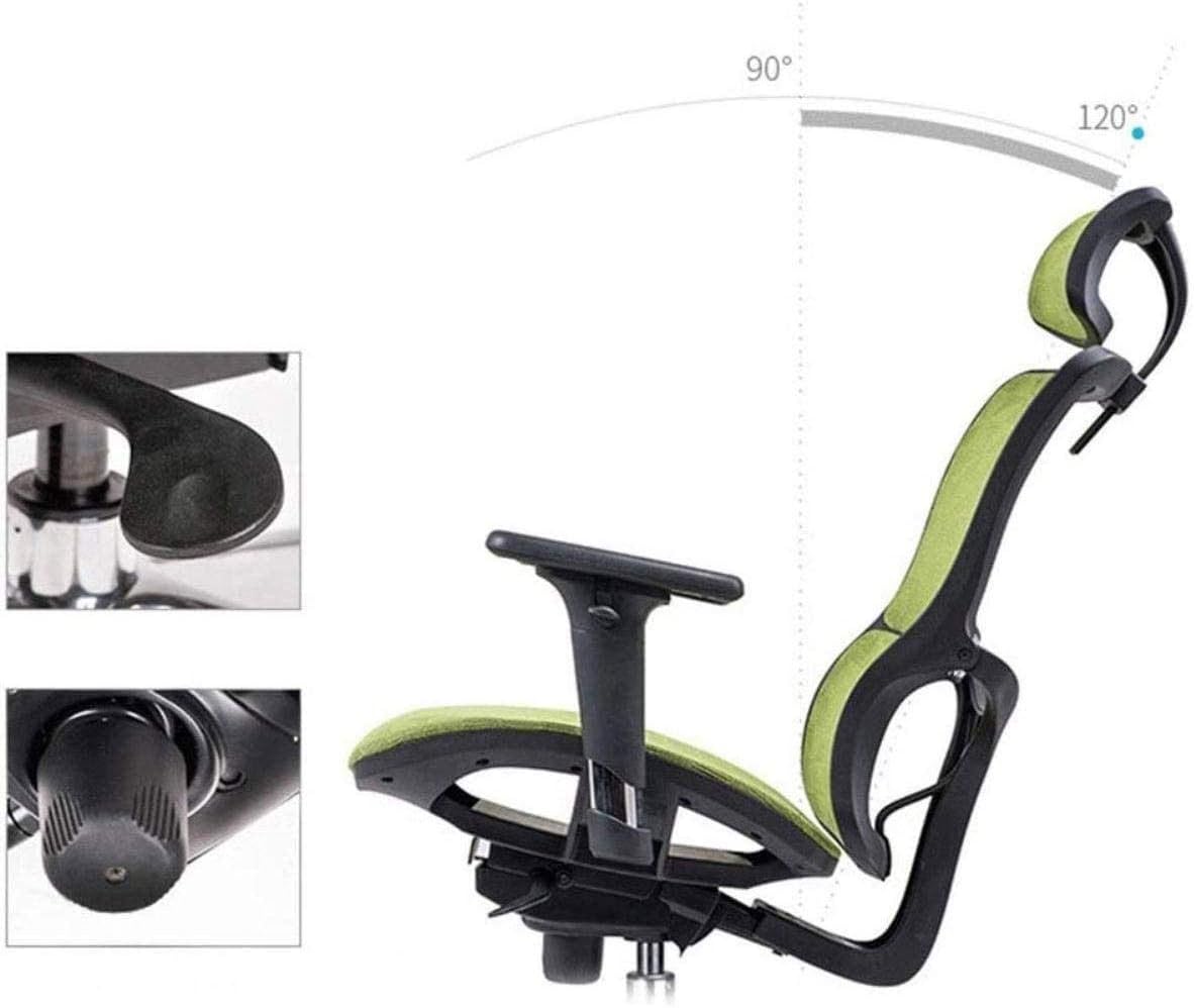 Commercial Ergonomic High Back Executive Mesh Chair, with Adjustable Lumbar Support, Headrest and 3D Armrests Configure Chassis Functions (C One Size)