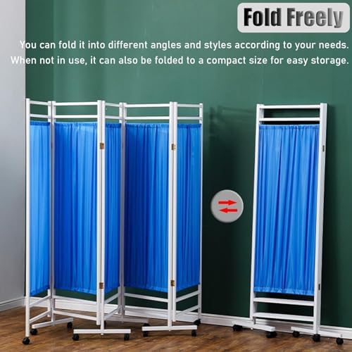 4 Panel Foldable Medical Privacy Screen Room Divider with Metal Frame - Portable Brown Partition for Clinics, Offices, & Home Use - Enhance Patient Privacy & Space Management