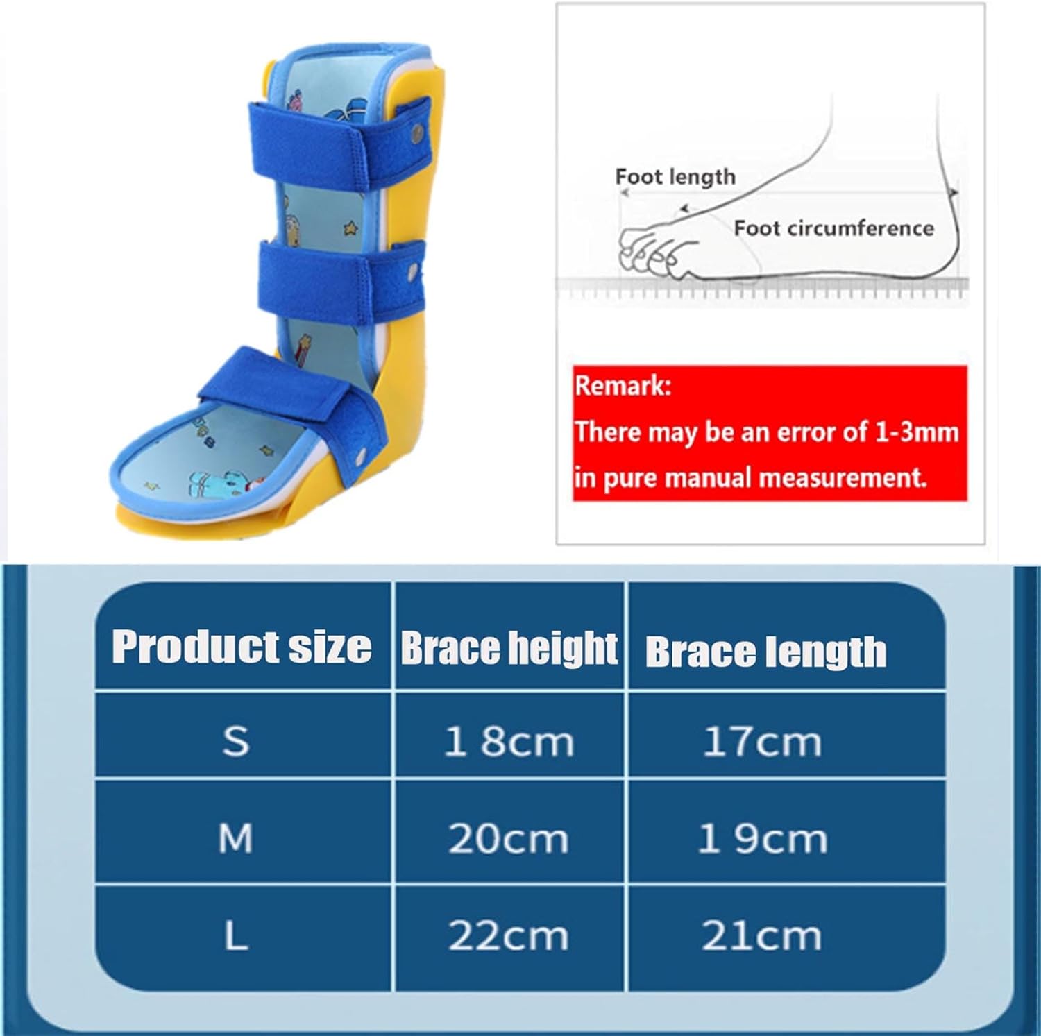Kids Ankle Foot Orthosis Children's Drop Foot Brace Night Splint for Foot Stabilizer, Injured Foot(Left+Right,Large)