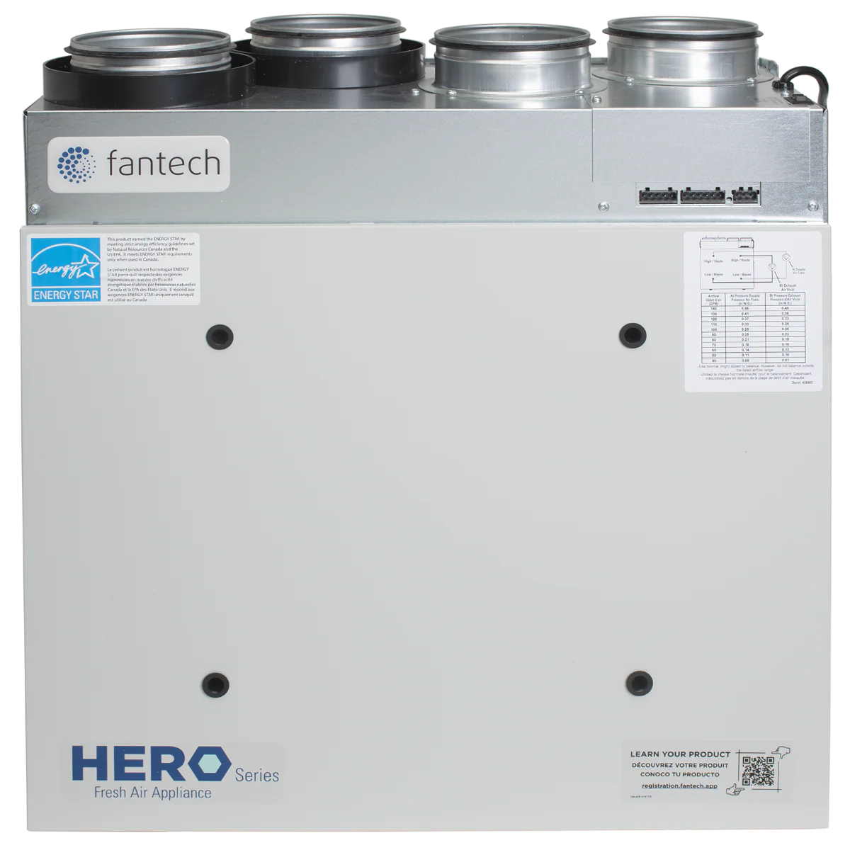 Fantech HERO 100E 102 CFM Energy Recovery Ventilator