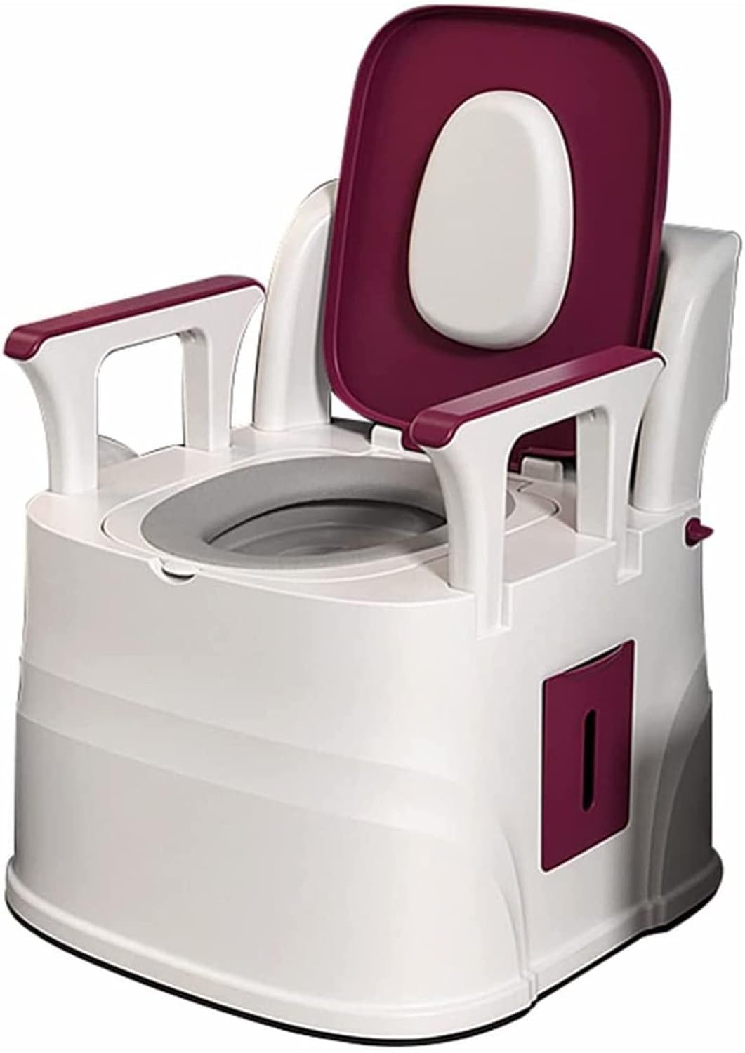 Bedside Commode with Padded Seat and Back, 3-in-1 Mobile Bedside Commode Chair Portable Toilets for Home Use Suitable for People with Disabilities The Elderly Others red