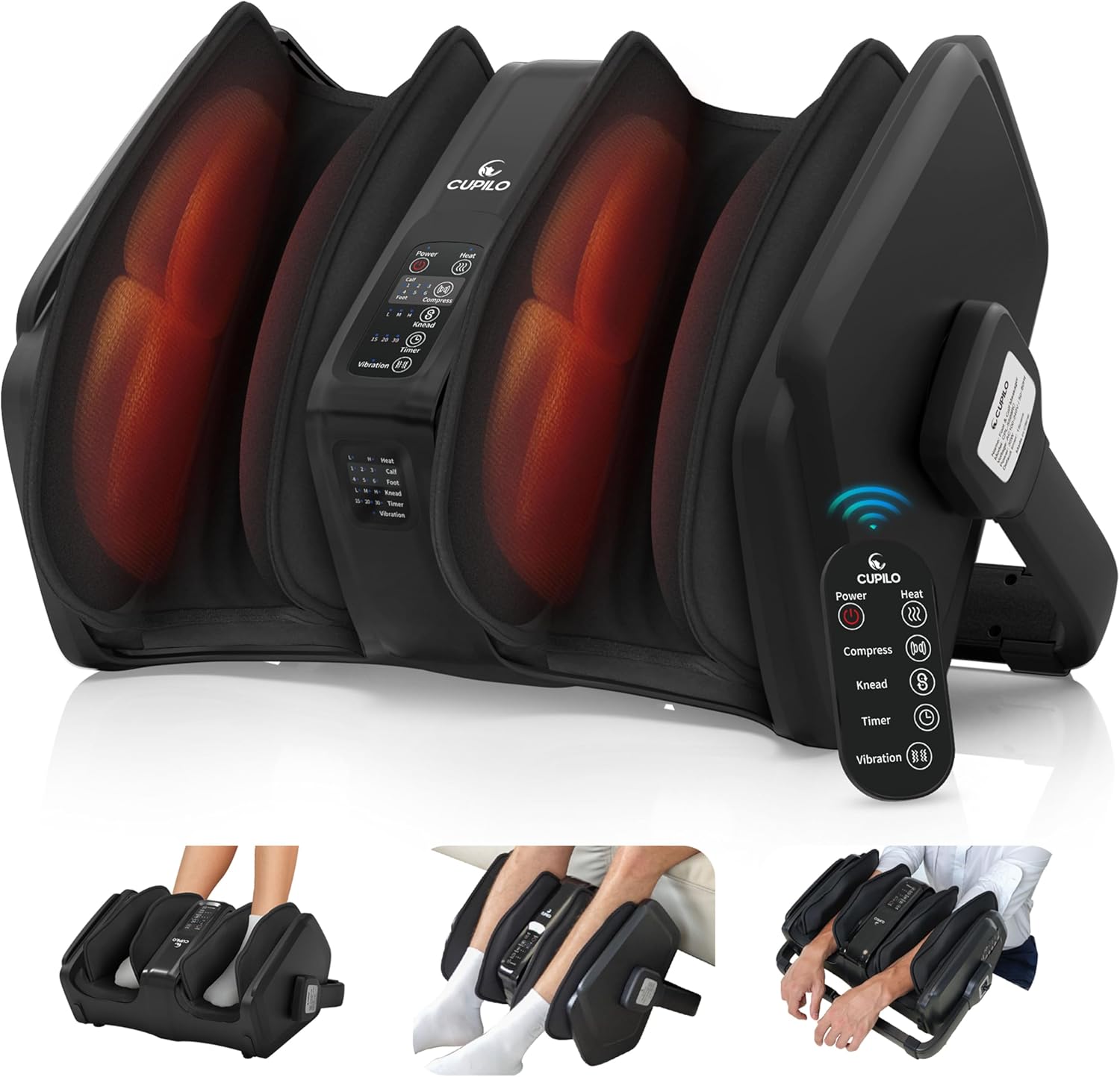 Shiatsu Foot Massager with Heat, FSA Eligible HSA Electric Foot Calf Massager with Remote, Multi-Level Compression Deep Kneading Feet Massage Machine for Neuropathy Plantar Fasciitis Circulation