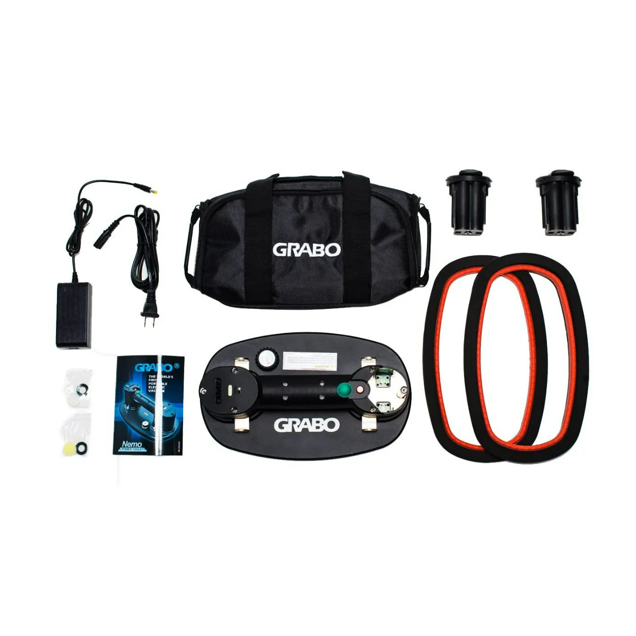 GRABO Nemo Grabo Electric Vacuum Suction Cup Lifter with 2 Batteries and 2 Seals