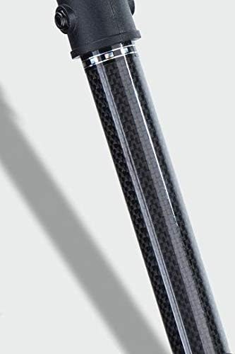 Ergobaum 7G Black Mamba by Ergoactives. 1 Pair (2 Units) of Ergonomic Forearm Crutches - Adult 5' - 6'6'' Adjustable, Foldable, Shock Absorber, Knee-Rest Platforms, LED Lights (Real Carbon Fiber)