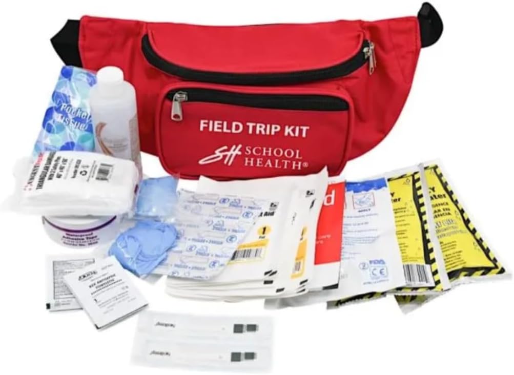 School Health - Field Trip Kit, First Aid Kit, for Schools, Camping and Traveling - Medical Emergency Kit