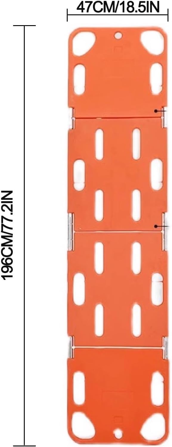 Quad Folding Medical Rescue Stretcher with Spine Plate, 350 lbs Load Capacity, Ideal for Patient Transfers in Medical Departments, Emergency Use and Transport