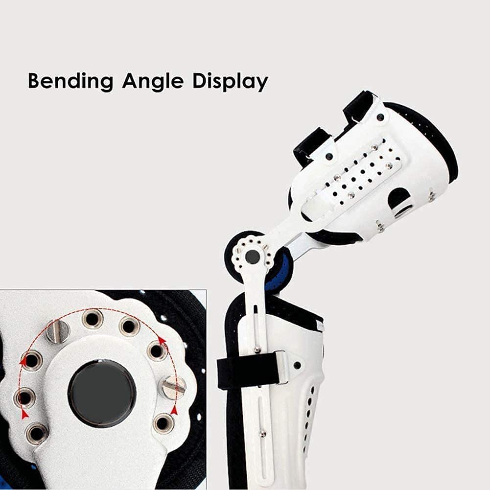 Hinged Knee Foot Support Brace,Adjustable Post Op Knee Support Orthosis Immobilizer Protector,Full Leg Stabilizer Knee Orthosis Splint (Right)