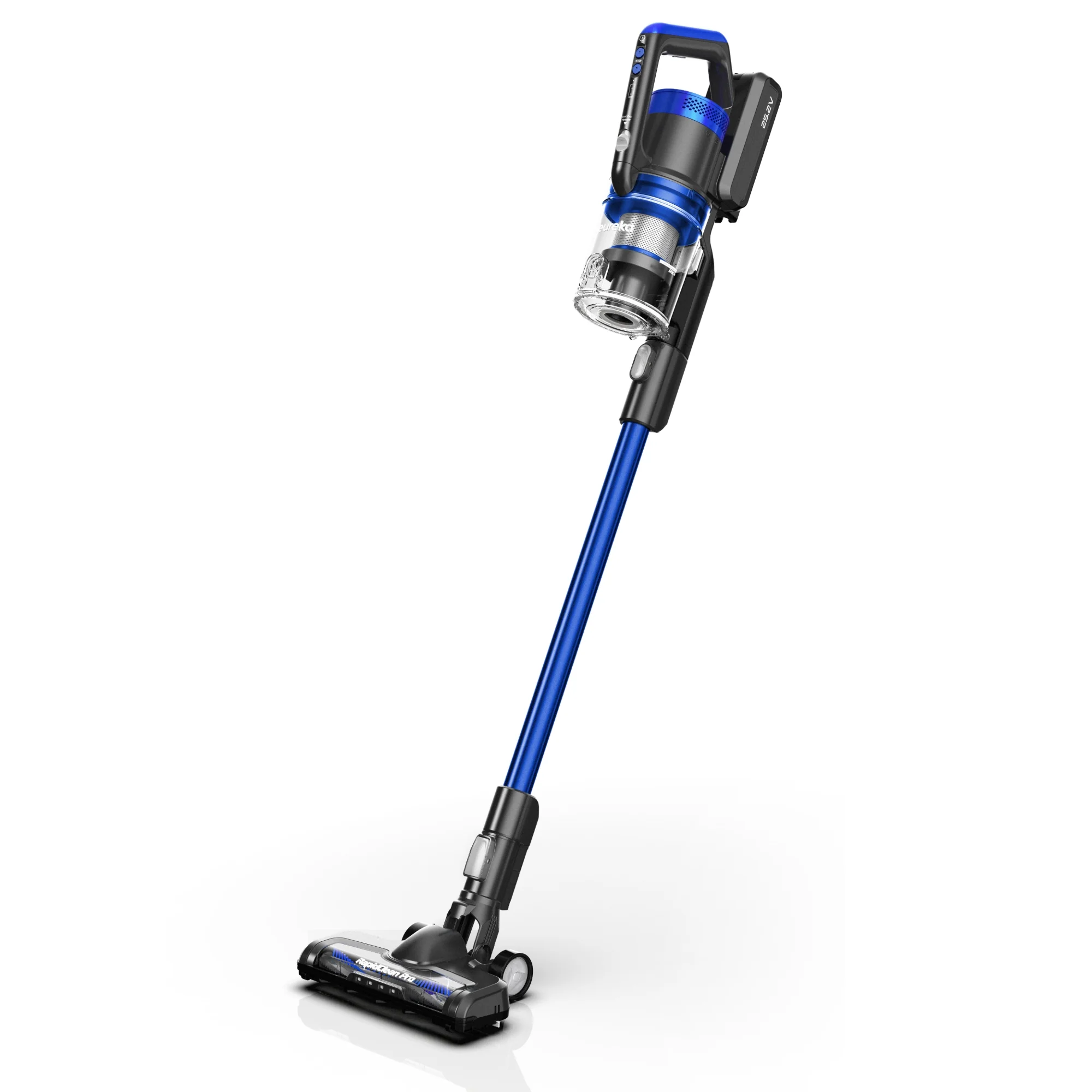 RapidClean Pro Bagless Cordless Stick Vacuum Cleaner for Hard Floor & Carpet with LED Headlights, 40Min Runtime, in Blue