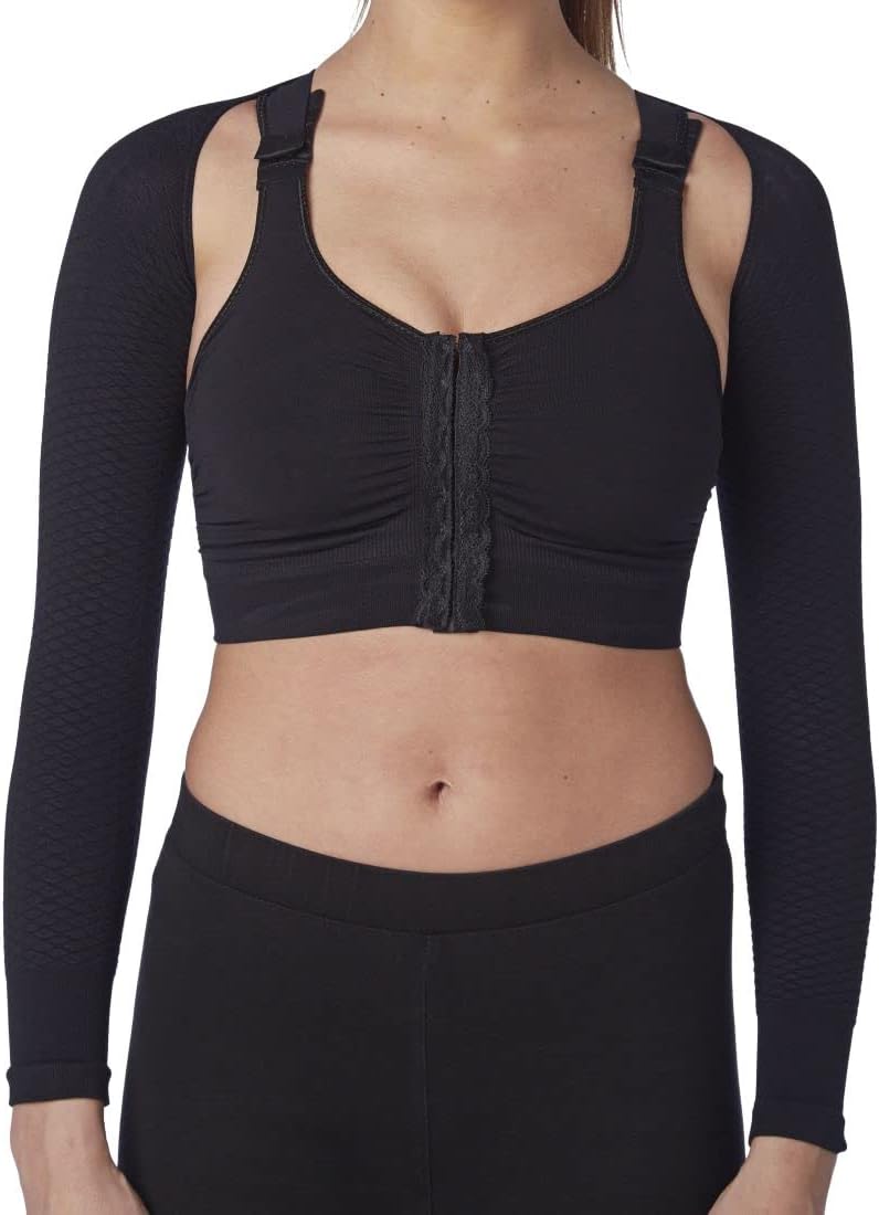 CzSalus Flat Knit High Compression Massaging arms Sleeves for Lipedema, Lymphedema Diseases Big ARMS