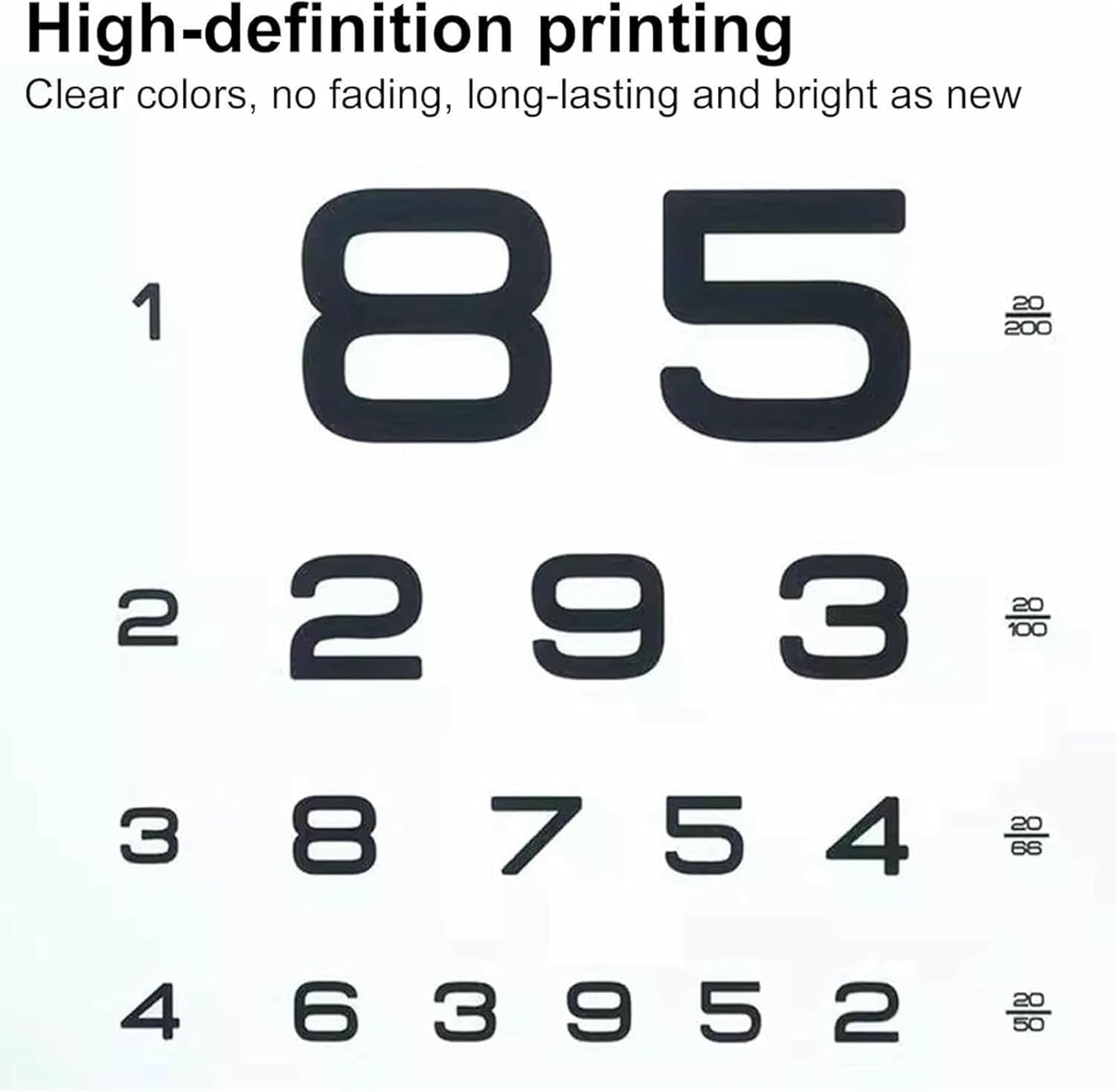 Digital Near Vision Eye Equipment, LED Eye Chart Light Box with Remote Control, 3 Types of Detection Visual Indicators, Measurement Distance: 2.5m/5m