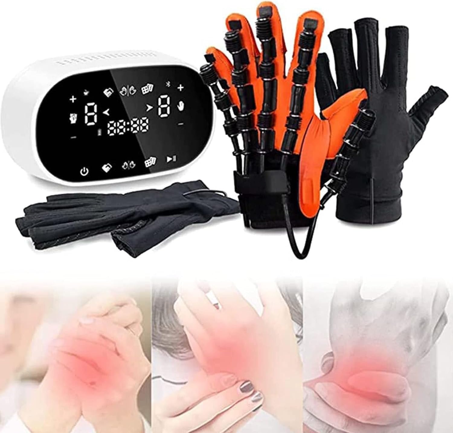 Hand Rehabilitation Robot Gloves Finger Straightening Protector, Rehabilitation Robot Gloves, Hand Splints Gloves,Finger Training Rehab Orthotics for Finger Passive Training