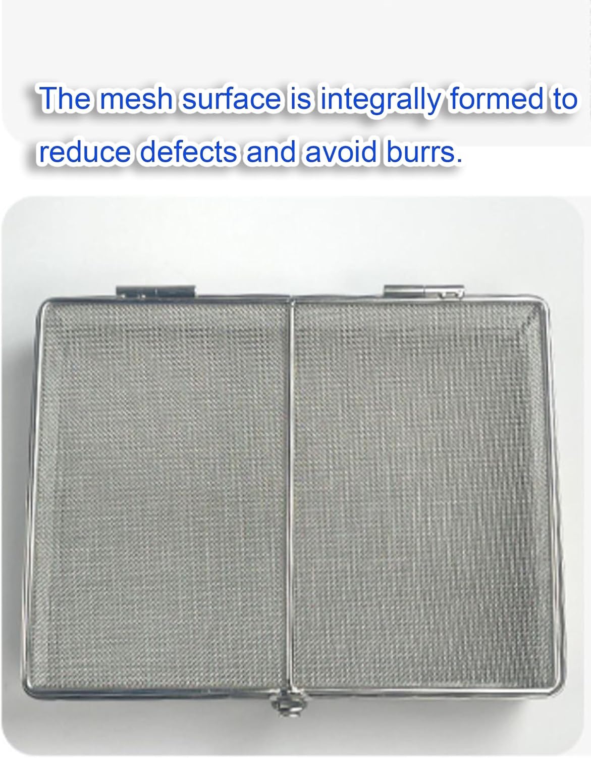 Metal Instrument Sterilization Basket with lid, Lab Trays,304 Stainless Steel mesh Basket,Instrument Tray and Mesh Perforated Baskets,for Hospital, Clinic