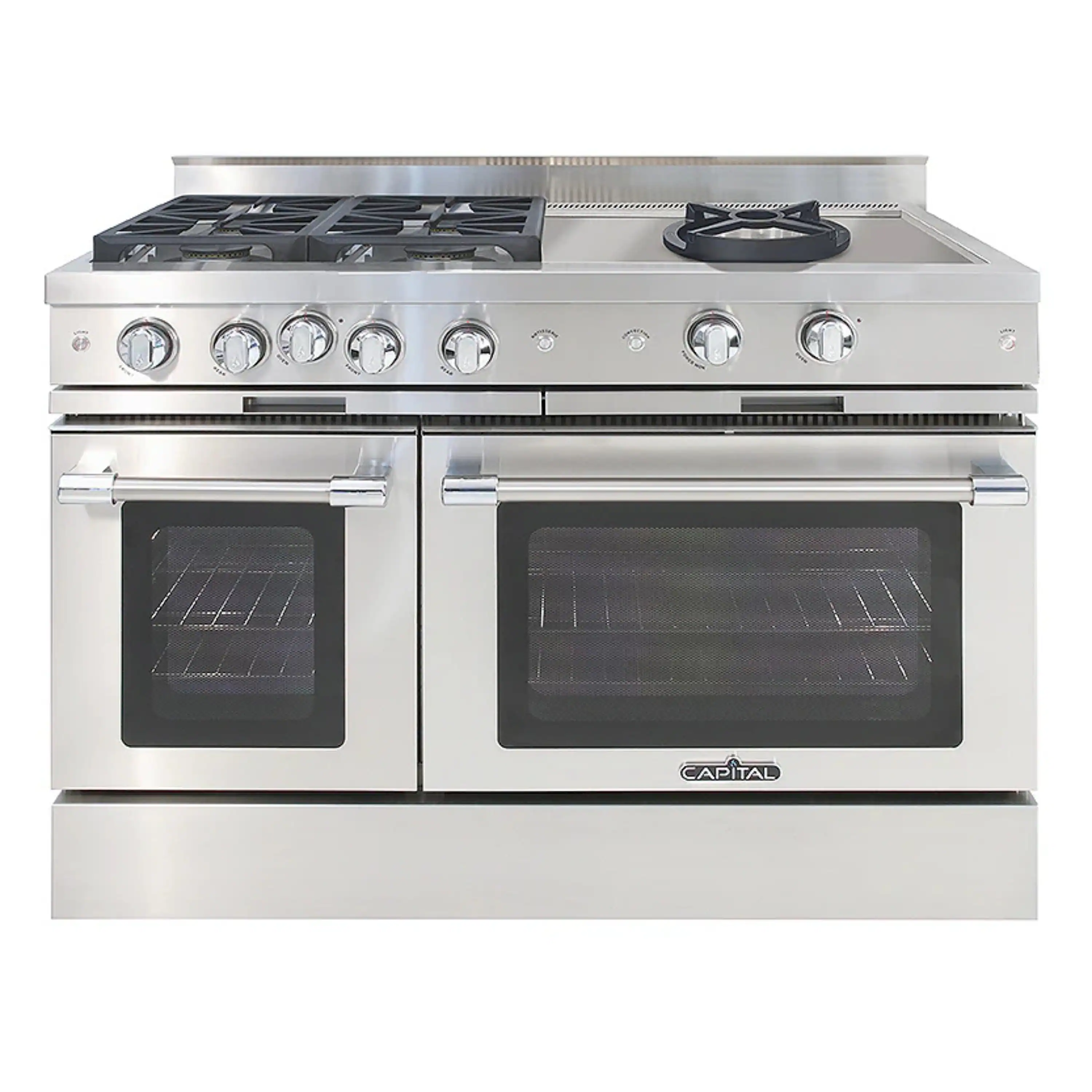Capital 48-Inch Classic Chef Gas Range in Stainless Steel with 4 Sealed Burners & 24-Inch Open Power Wok (MCR484CW)