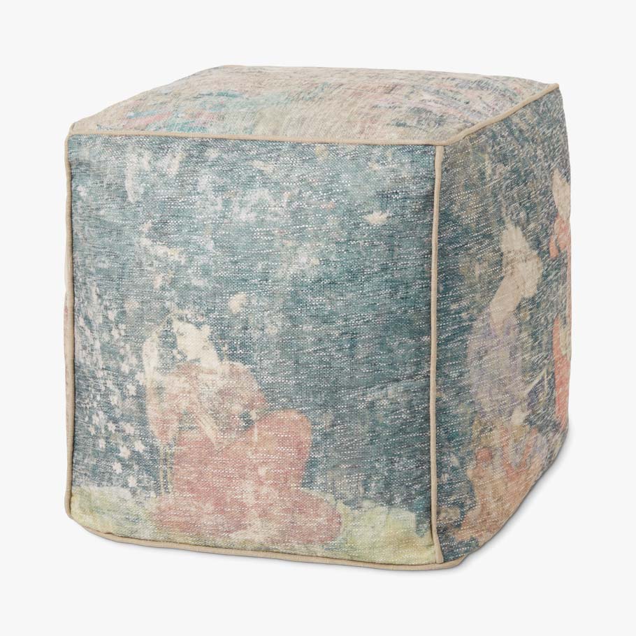 Loloi Poufs Collection - POUF Machine Woven Rug in Blue (LPF0030)