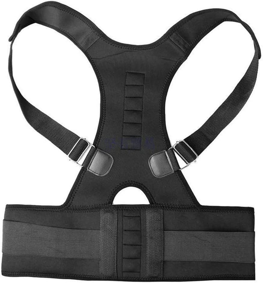 KouRy Posture Corrector Adjustable Shoulder Support Belt Neoprene Corset Brace Lumbar Strap for Men Women Black (Size : Small)