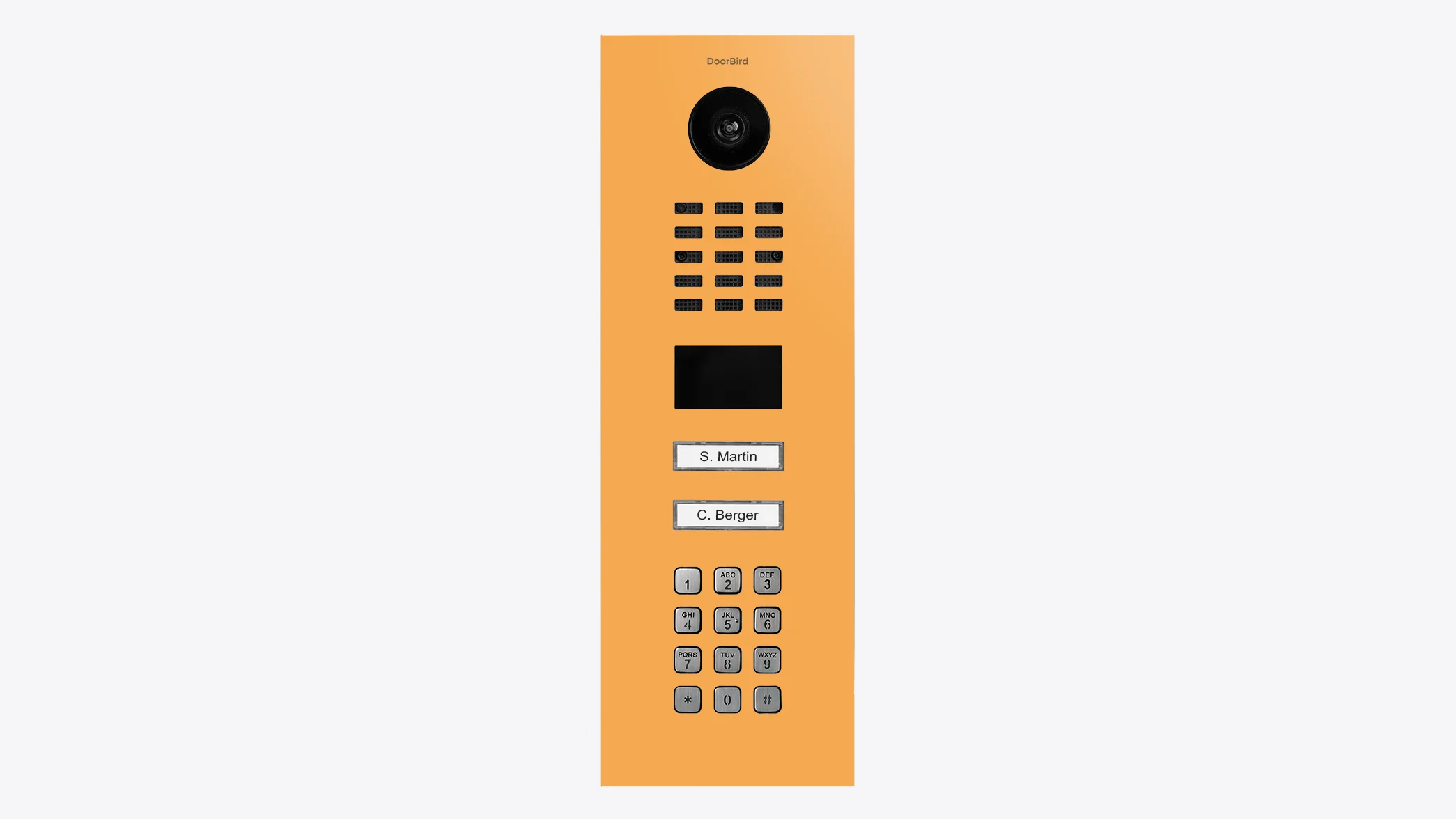 DoorBird D2102KV IP Video Door Station, 2 Call Button in Saffron Yellow, RAL 1017