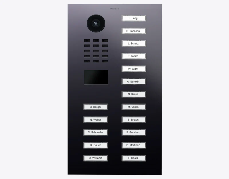 DoorBird D2117V IP Video Door Station, 17 Call Buttons in Titanium
