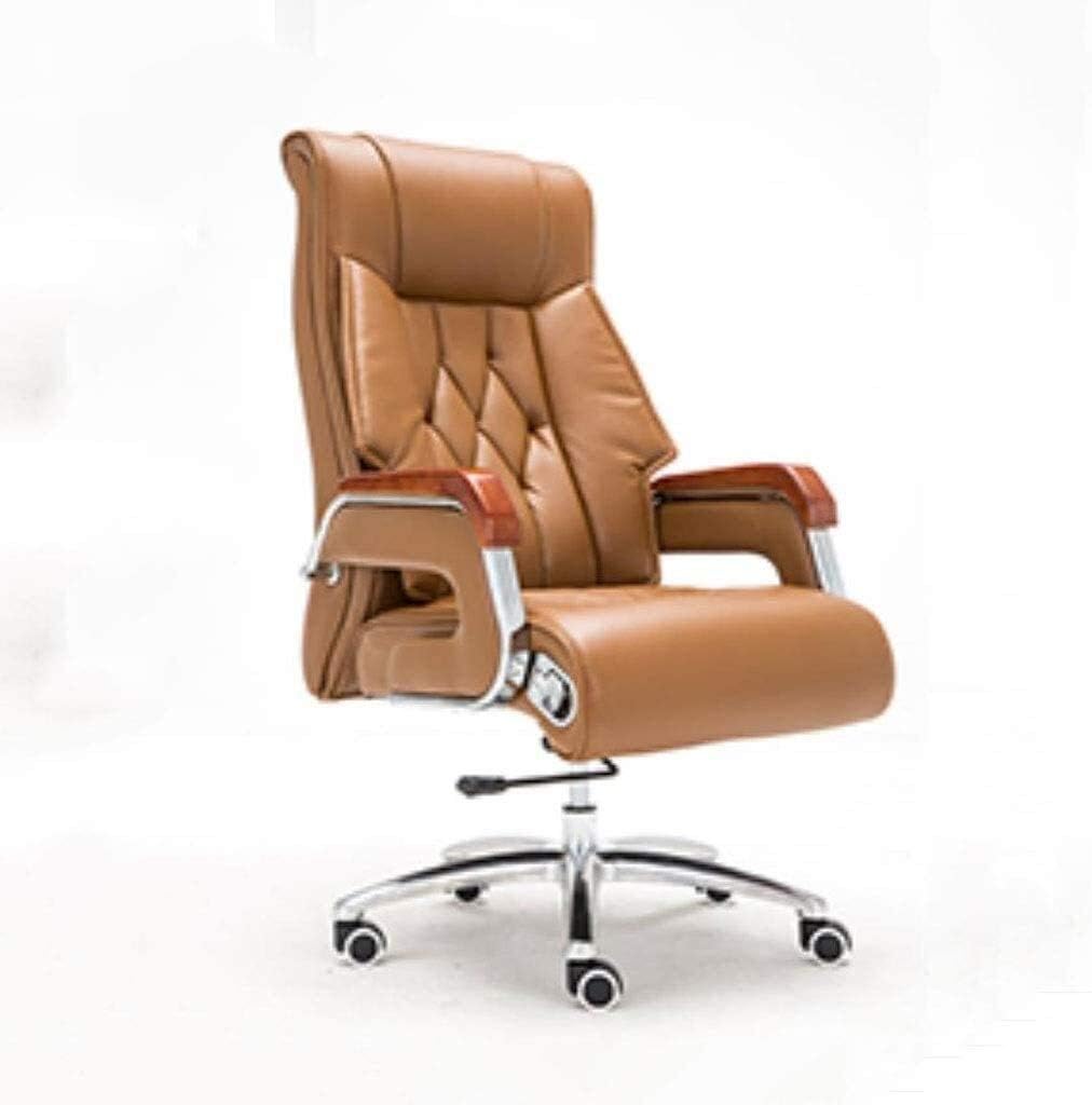 Executive Swivel Adjustable Swivel Office Desk Chair with Armrests Lumbar Support Desk Ergonomic Chair Chair Boss Chair Reclining Computer Chair Home Leather Study Swivel C,Apricot