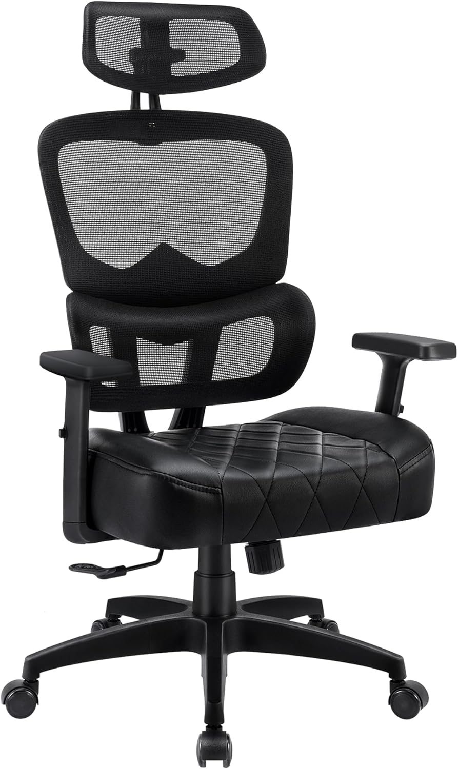 VECELO Swivel Ergonomic High Back Mesh Office Chair with Adjustable Headrest Armrest, Backrest Tilt Function, Lumbar Support for Executive/Computer Desk/Task Work