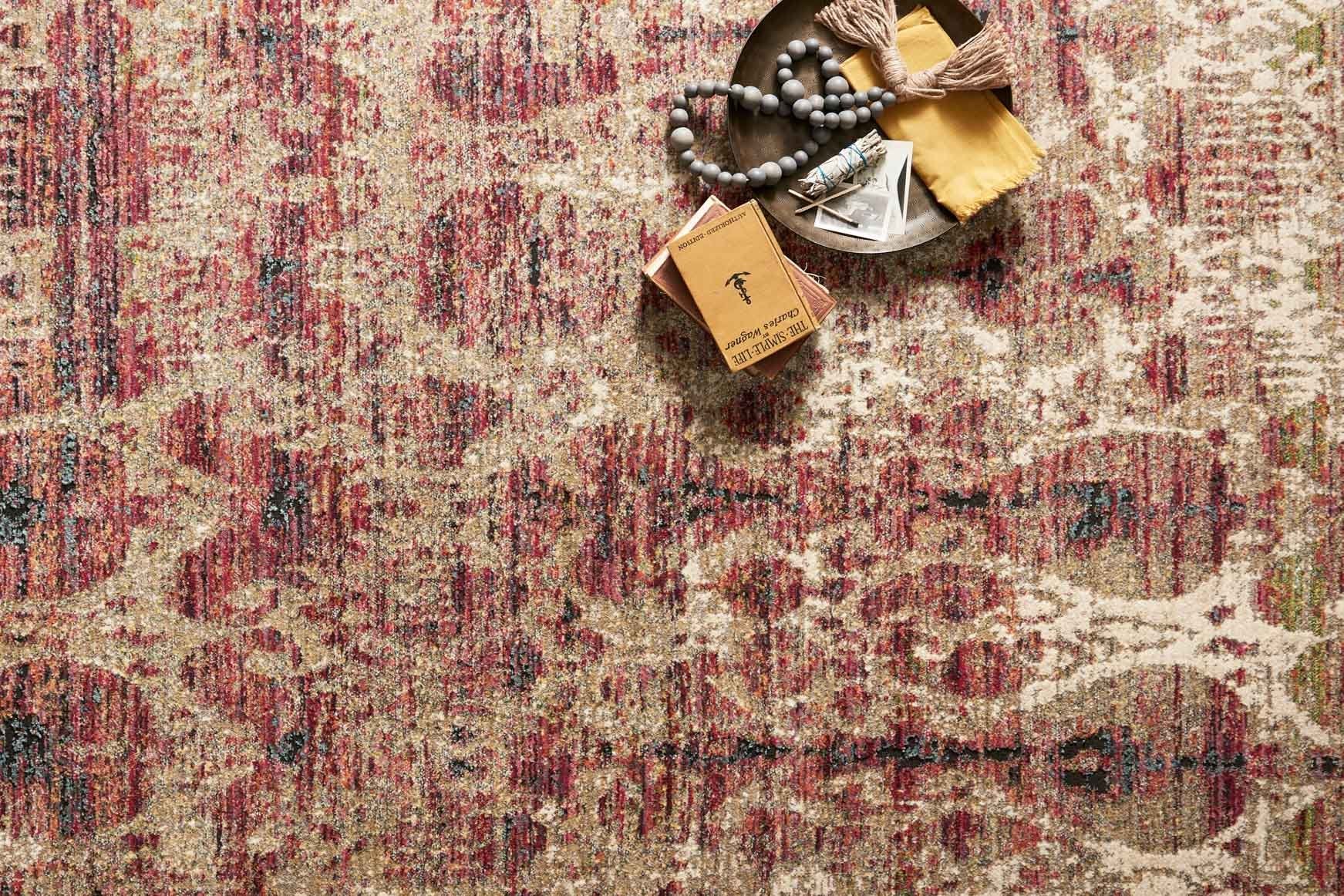 Loloi Javari Collection - Contemporary Power Loomed Rug in Drizzle & Berry (JV-10)