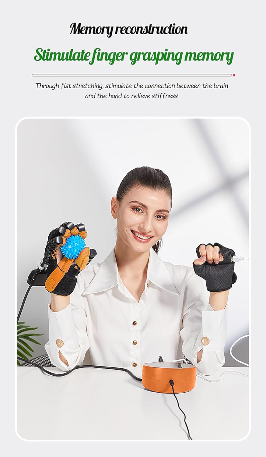 Rehabilitation Robot Gloves, Robot Hand Stroke Glove Finger Trainer for Elderly People, Finger Straightening Splints for Hand Function Recovery