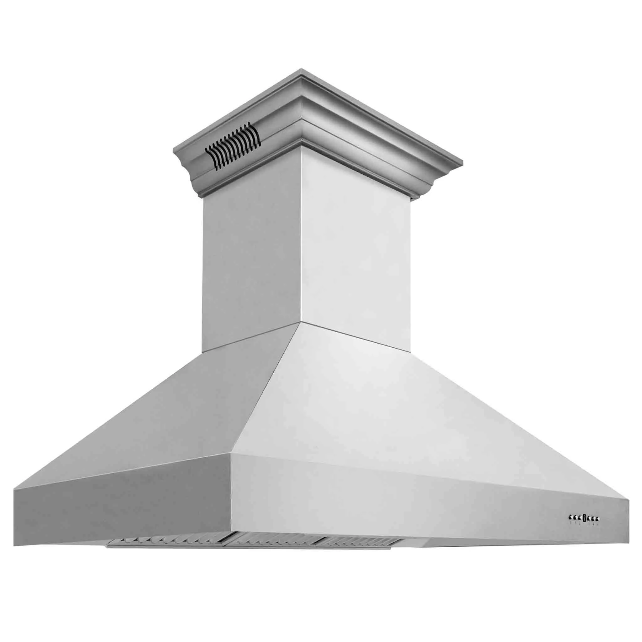ZLINE 54-Inch Professional Wall Mount Range Hood in Stainless Steel with Built-in CrownSound® Bluetooth Speakers (667CRN-BT-54)