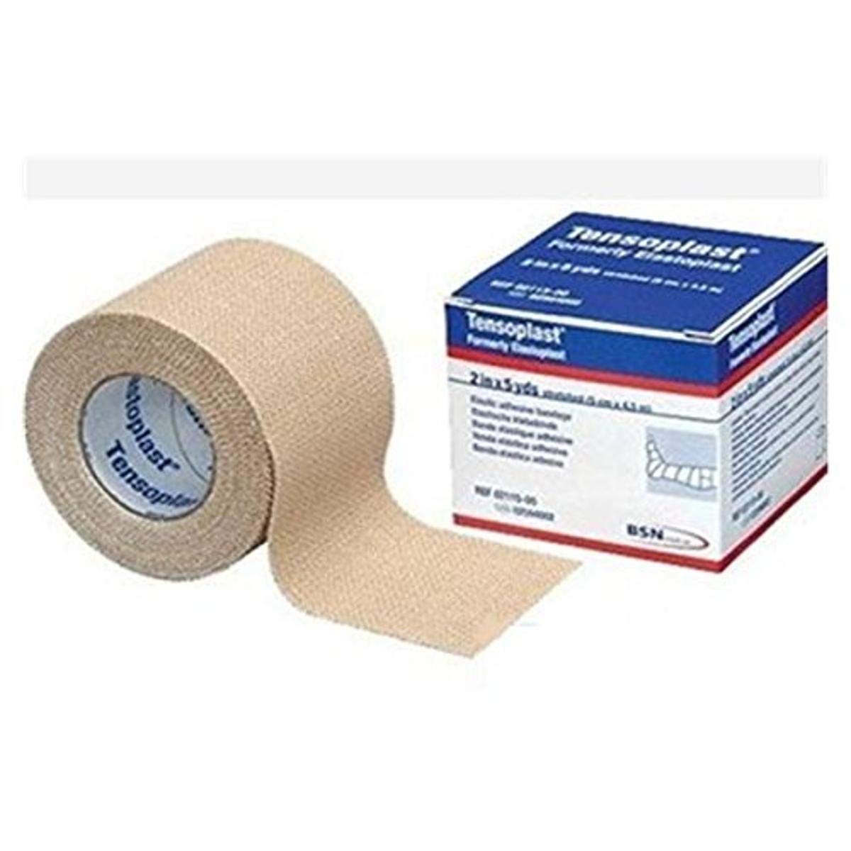 Tensoplast Elastic Athletic Tape, Provides Medium Support or Compression with High Adhesive Properties, Water Repellent and Air Permeable, Tan, 2