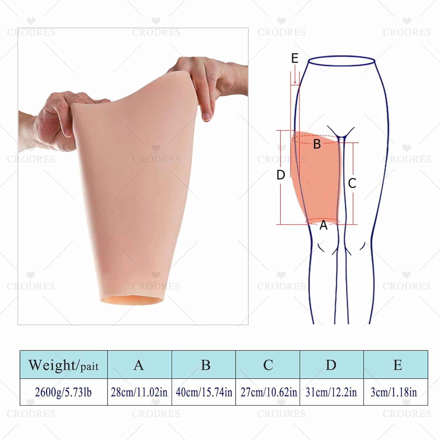 Calf Pads Realistic Silicone Calf Leg Enhancer Calf Pads Arms Sets for Crooked Or Thin Legs Arms Scar Cover Sleeves
