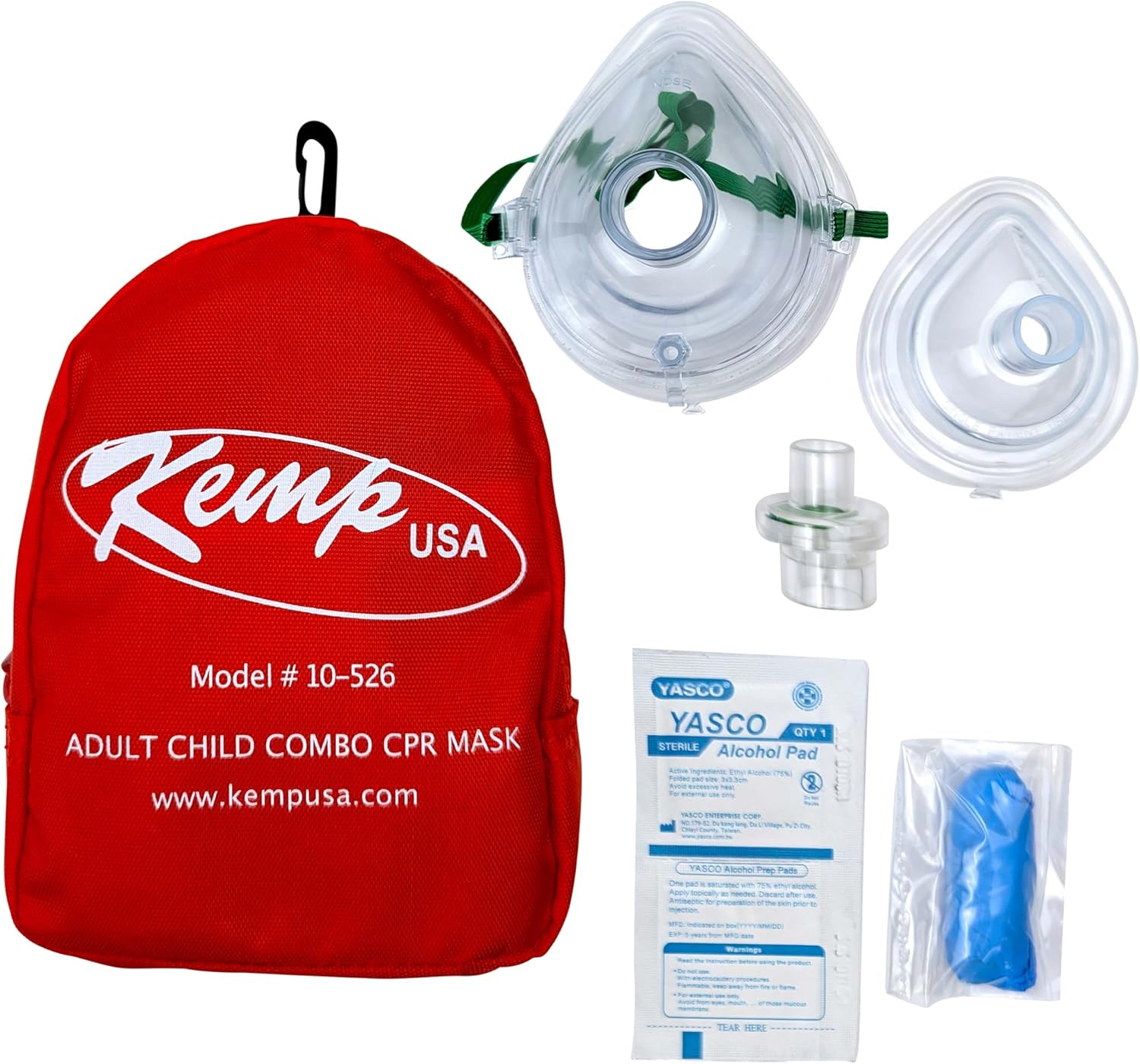 Kemp USA First Aid Adult and Infant CPR Mask Combo Kit (50)