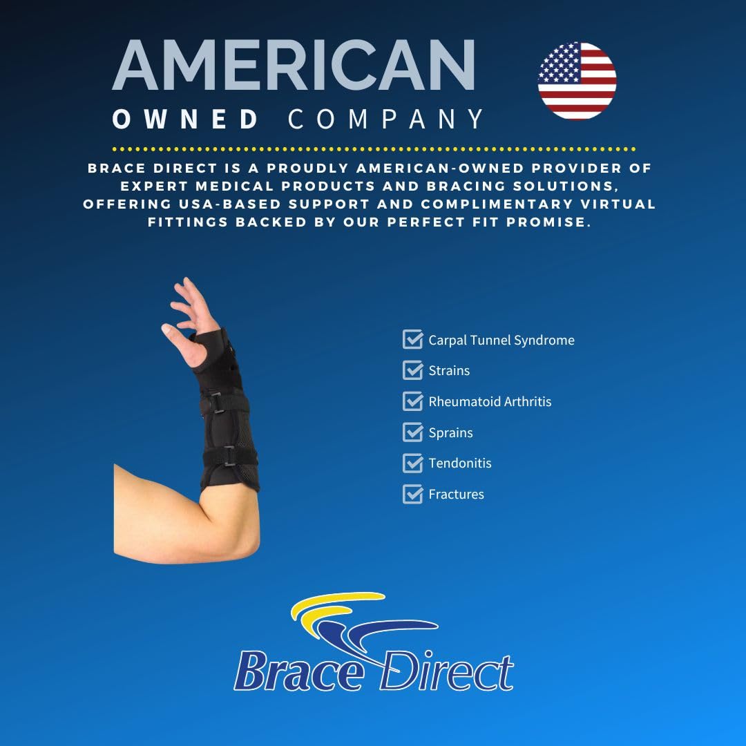 Brace Direct ROM Range of Motion Premium Wrist Brace Universal for Wrist & Arm Forearm Support, Carpal Tunnel Tendonitis Pain Relief