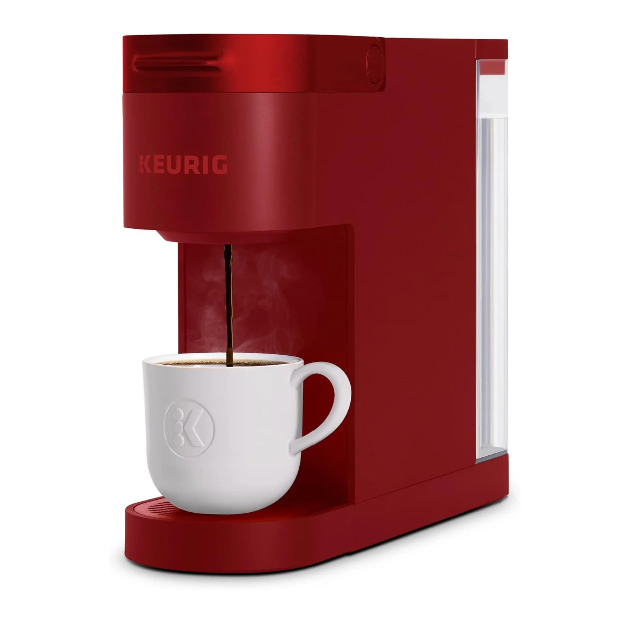 Keurig K-Slim Single Serve K-Cup Pod Coffee Maker 3 Brew Sizes 46oz (Red)