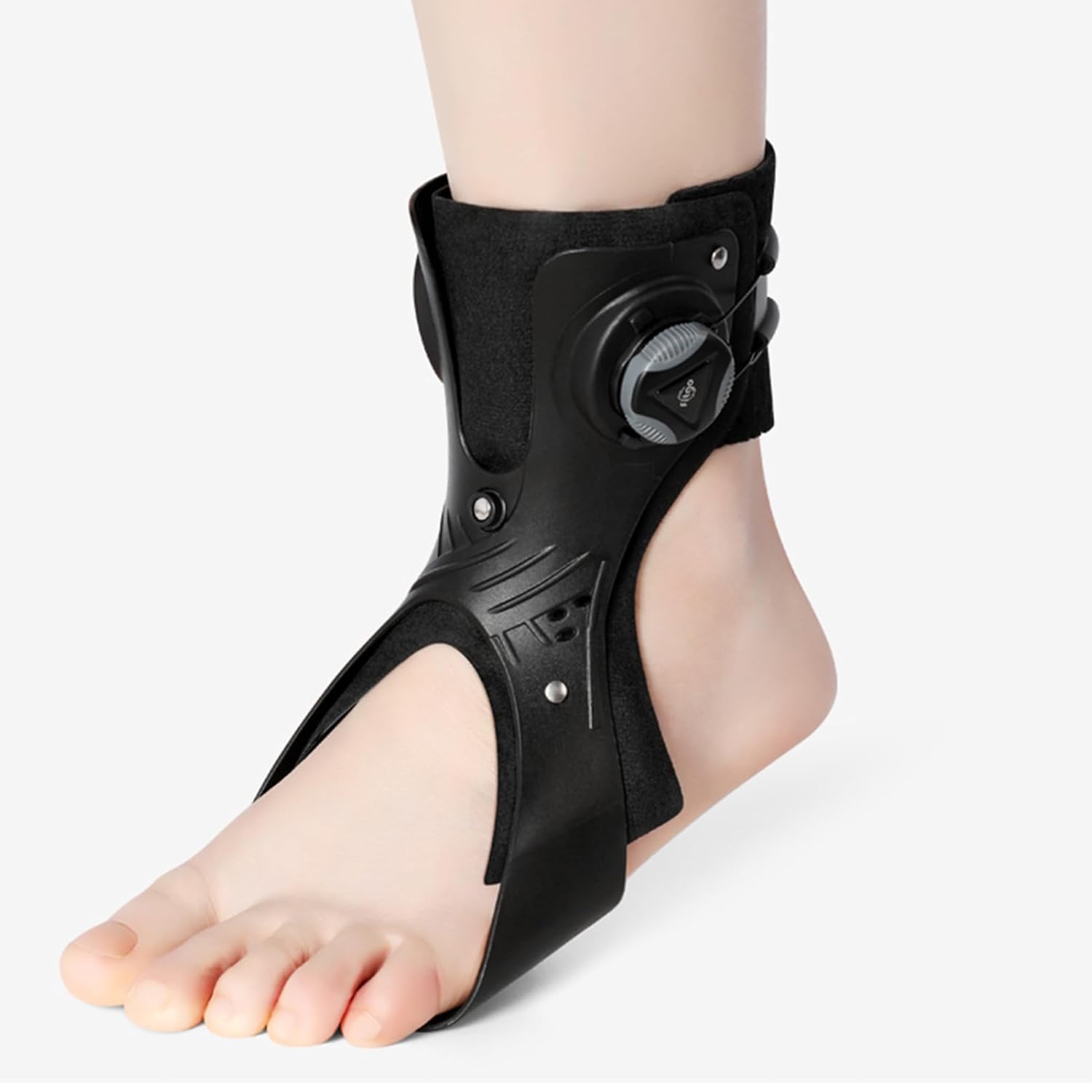 Drop Foot Brace with Arch Support, Adjustable Ankle Brace Corrector, Foot Drop Brace Splint Hemiplegia Rehabilitation Training Tool, Ankle Brace Support With Inflatable Airbags, Medium, Left