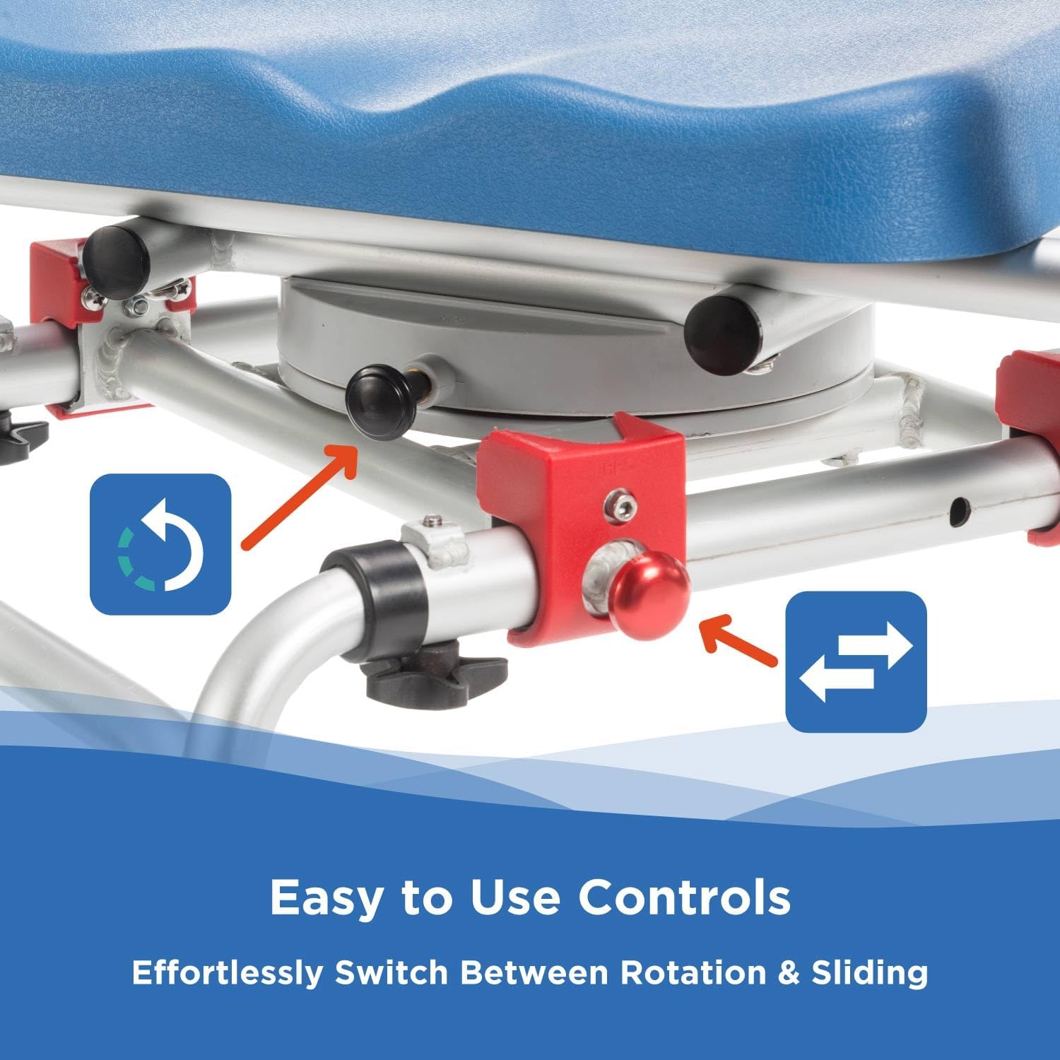Journey SoftSecure Rotating Transfer Tub Bench - Shower Chair for Inside Bathtub - Padded Bathtub Seat with Arms - Shower Stool & Tub Transfer Bench - Bath Chairs for Adults or Seniors