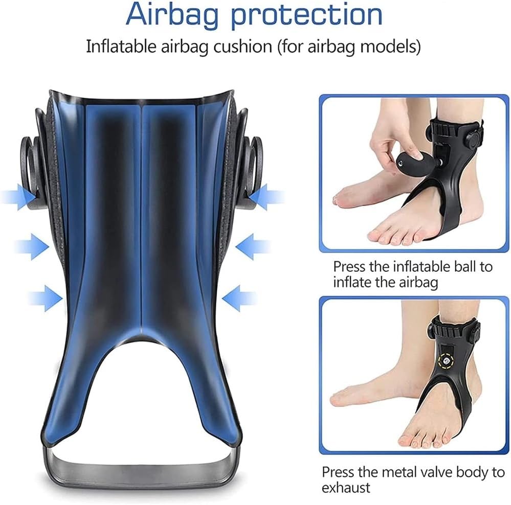 Drop Foot Brace Orthosis, Medical Foot Up Ankle Foot Orthosis Support with Inflatable Airbag for Hemiplegia Stroke Shoes Walking Foot Stabilizer, Ankle Brace Support