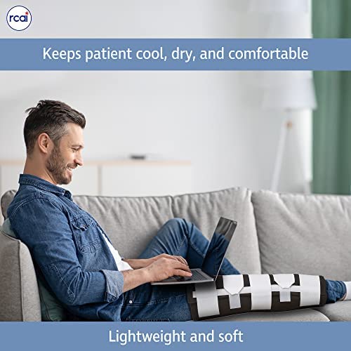 Economy Knee Immobilizer Brace | Lightweight Ergonomic Fit & Moisture Wicking Padding, Adjustable Post Op Knee Support, Medical Grade Full-Leg Brace Stabilizer Fits Up to 29” Thighs