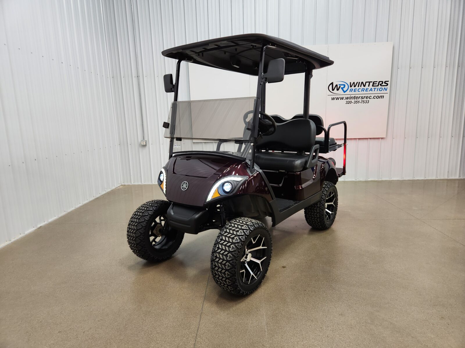 2020 Yamaha Drive 2 Lithium Ion STREET READY Golf Cart, Black Cherry Kandy