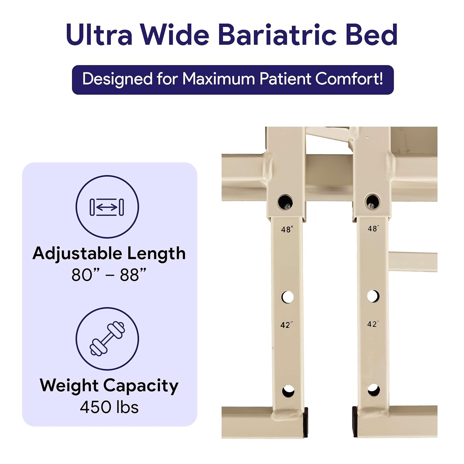 Ultra Low Adjustable Hospital Bed with 42
