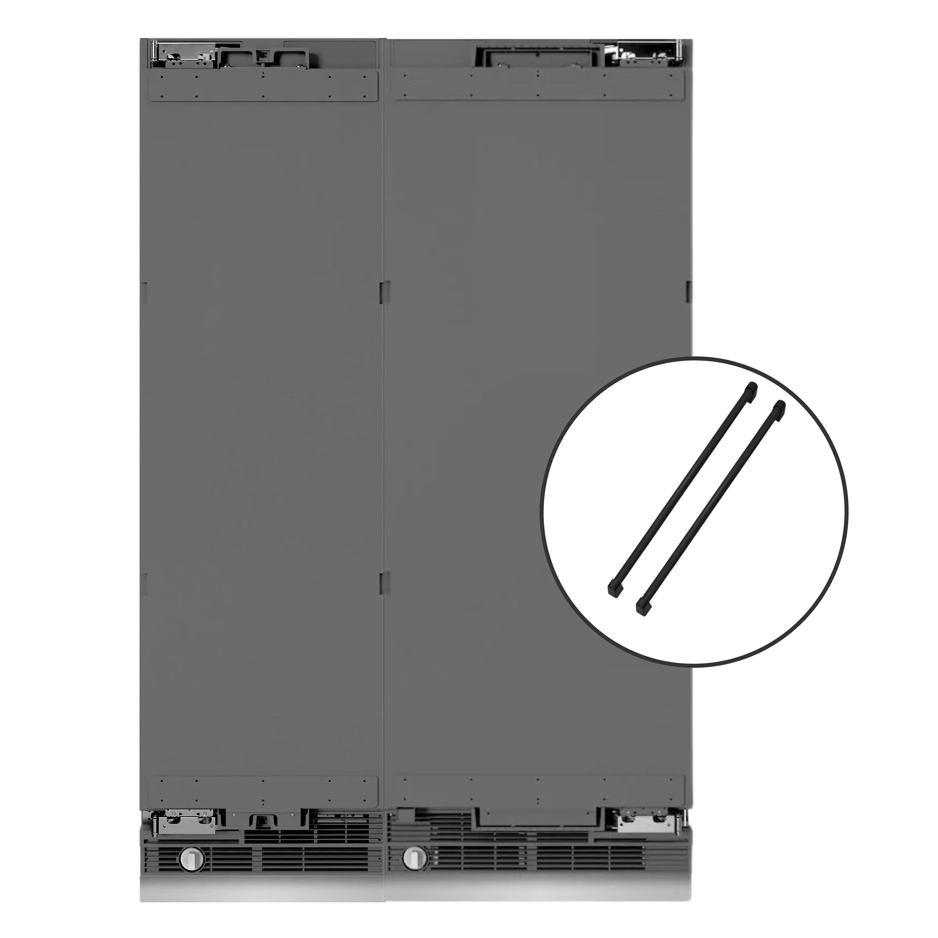 ZLINE 54-Inch Column 16.7 Cu. Ft. Refrigerator and 12.4 Cu. Ft. Freezer in Panel Ready with Matte Black Accent