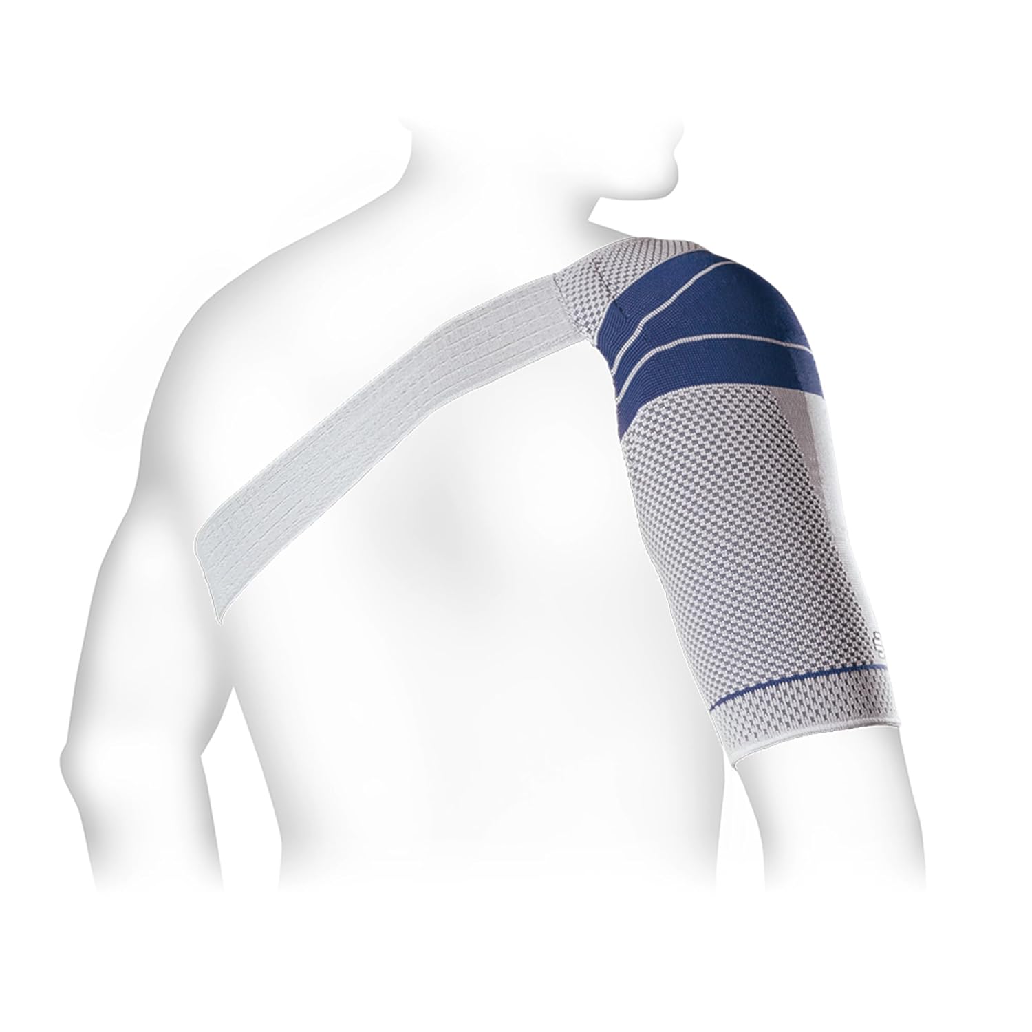 Bauerfeind - OmoTrain S - Shoulder Support - Helps Provide Support for Shoulder Joint & Mobility to Restore Function, Helps Relieve Pain - Right Shoulder - Size 4 - Color Titanium