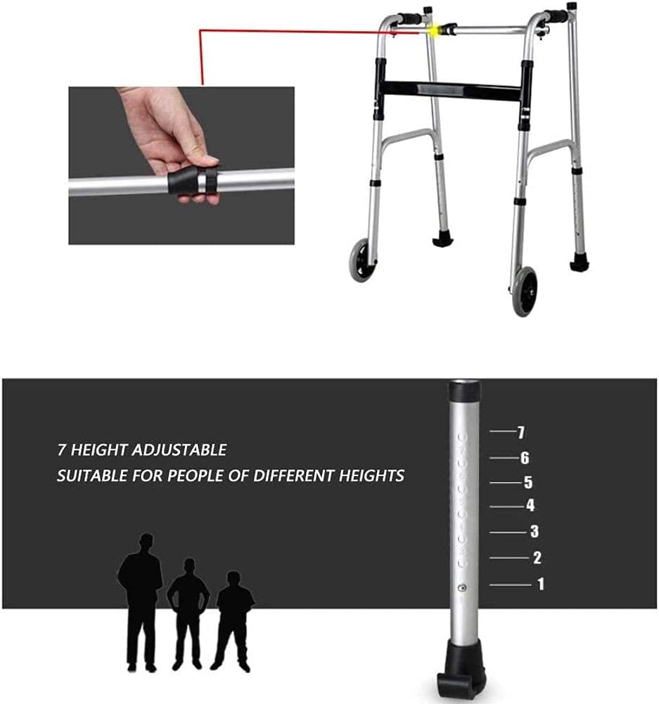 Walking Frame Folding Lightweight Forearm Support Walker Rollator with Arm Drag with Waterproof Soft Seat(