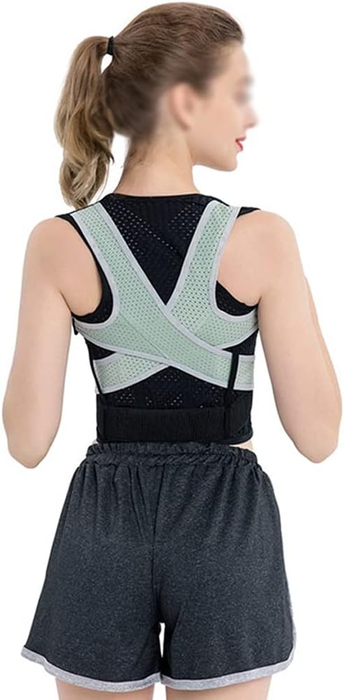 Lumbar Posture Corrector for Back Brace Adjustable Back Support Belt Shoulder Protection Posture Corset Adult(Gray,Small)