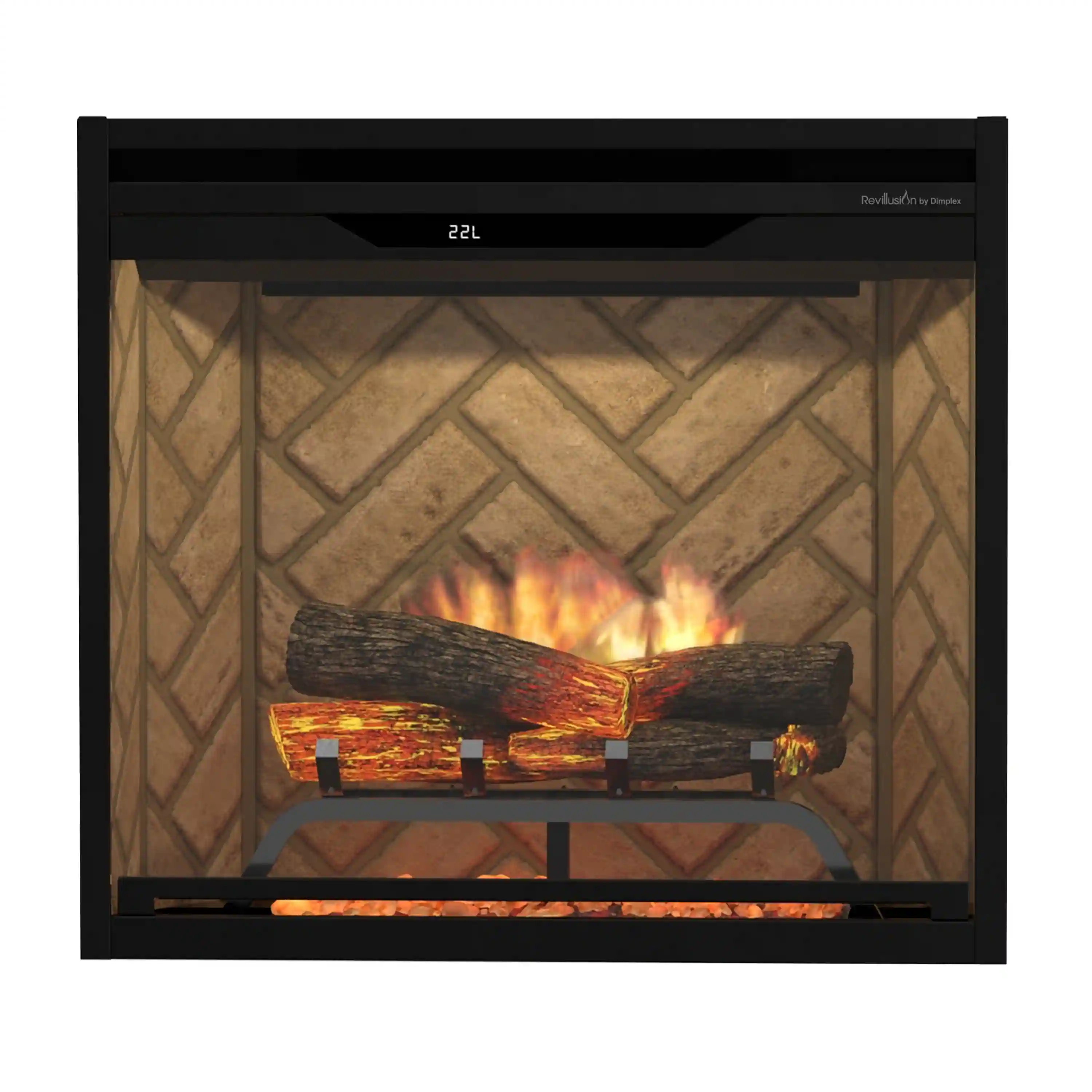 Dimplex Revillusion 24-Inch Built-In Electric Firebox - Herringbone with internal LED Lighting (REV24-HB)