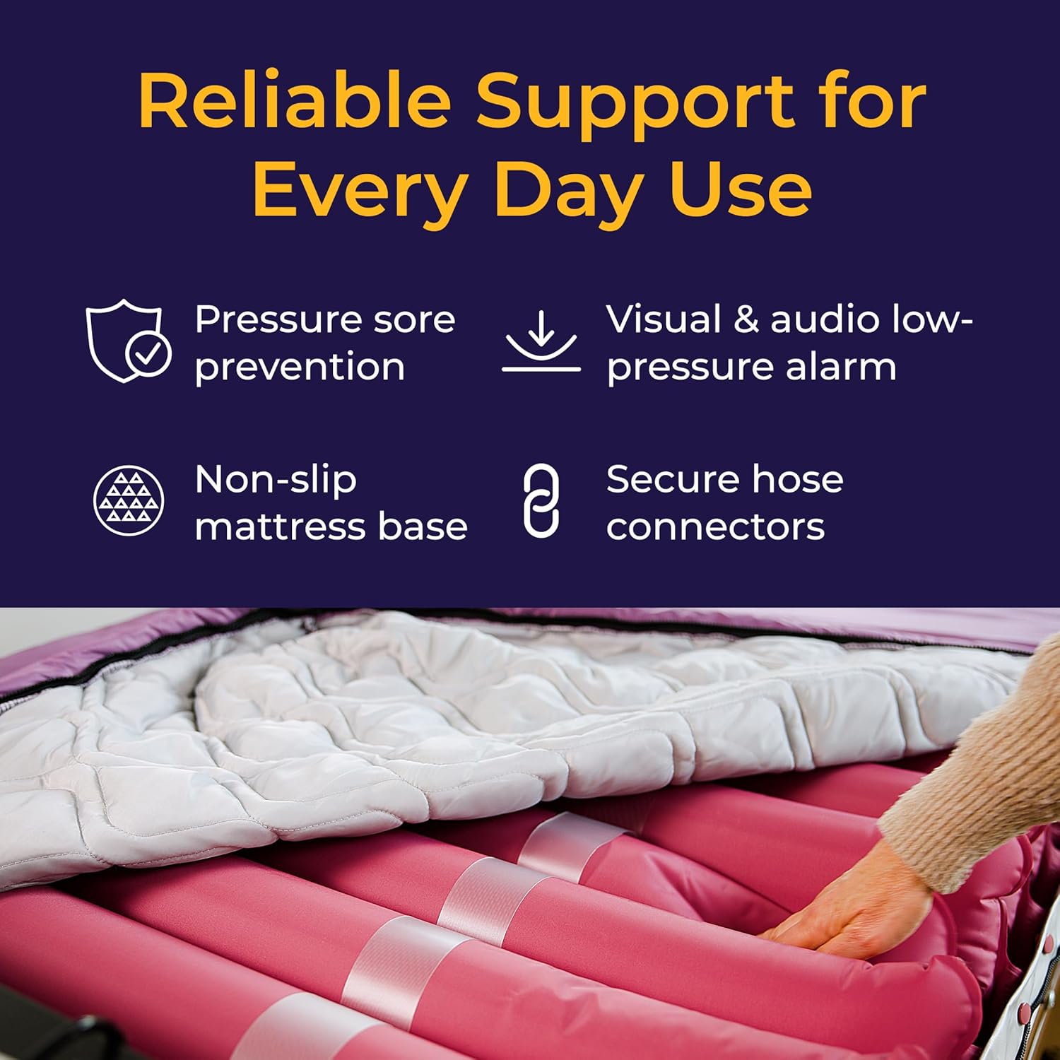 Drive Medical Med-Aire Low Air Loss Mattress Replacement System - Alternating Pressure - Pressure Redistribution Mattress - Moisture Wicking Cover - Home or Facility Use