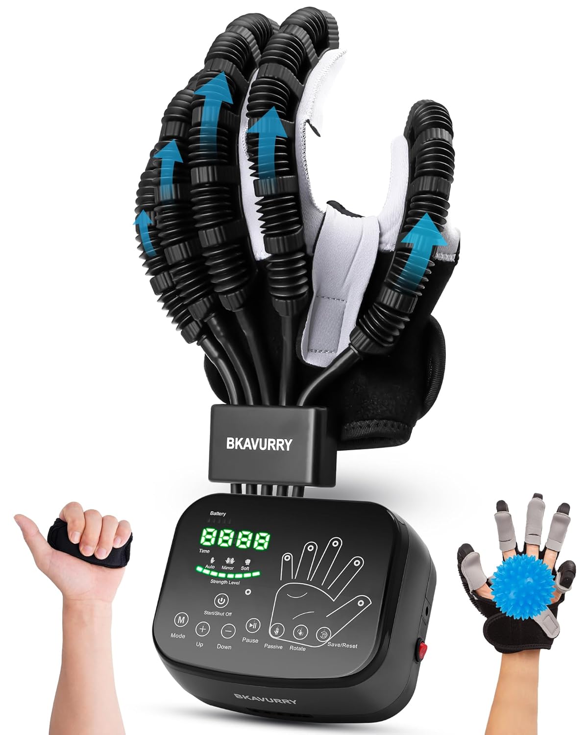Hand Rehabilitation Robot Gloves, Stroke Hand Therapy Equipment, Stroke Recovery Hand Glove, Rehabilitation Robot Gloves for Hemiplegia Stroke Arthritis Patients(Left Hand/XL Size)