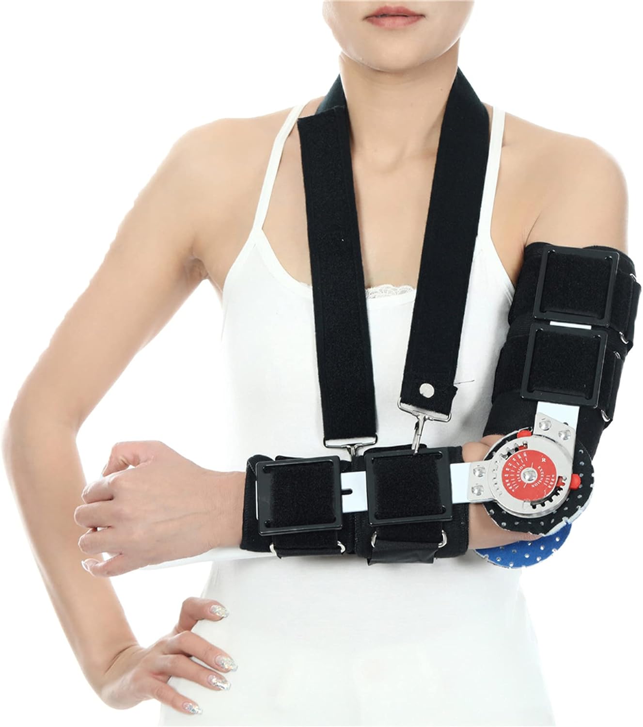 Hinged ROM Elbow Brace Surgery Injury Recovery Pain Relief Adjustable Post Op Elbow Brace Support Post Op Injury Recovery Ligament and Tendon Repairs Stabilizer Splint Arm Injury,Left