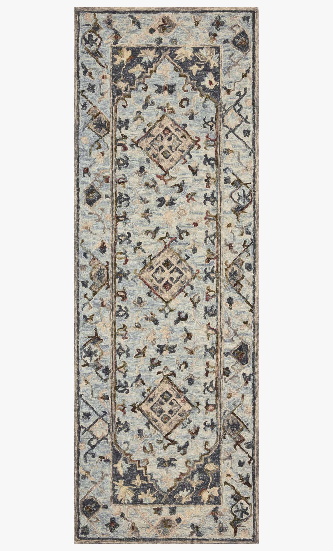 Loloi II Beatty Collection - Traditional Hooked Rug in Lt. Blue & Blue (BEA-01)